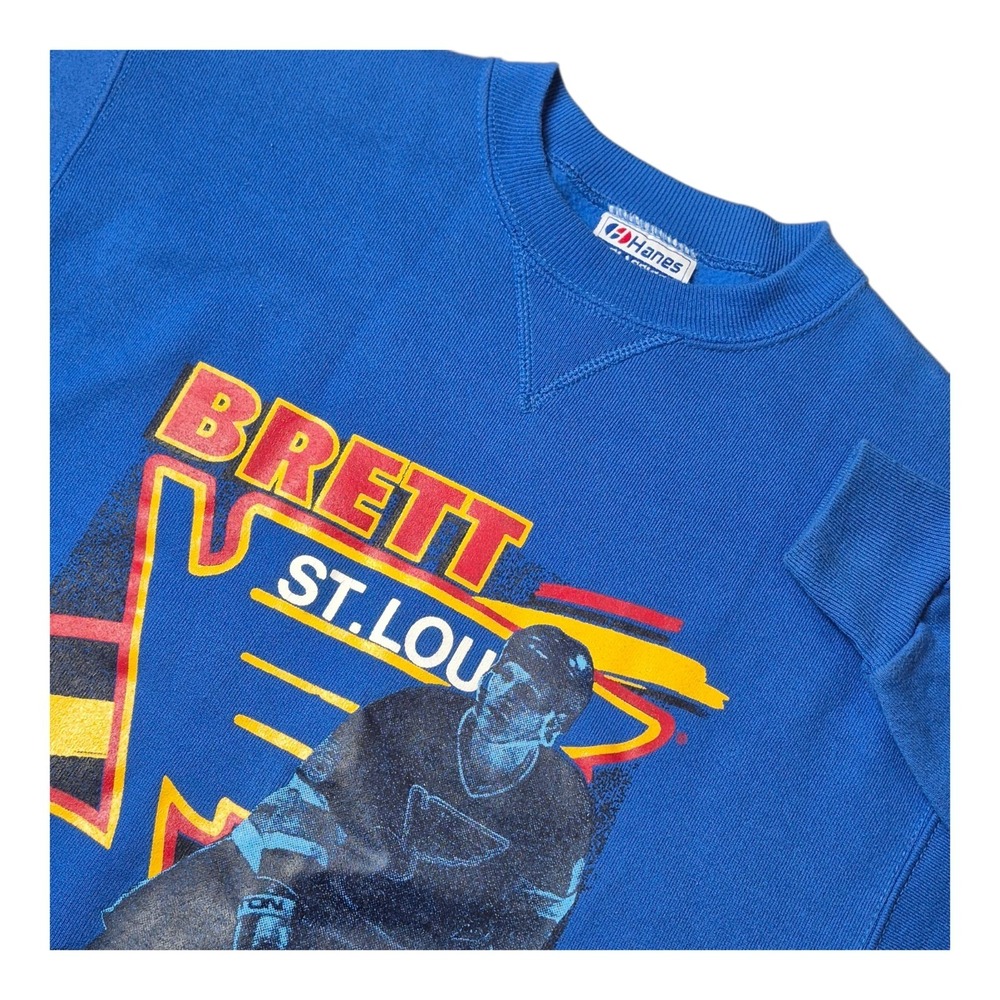 VTG Brett Hull St Louis Blues Hockey‎ Men's M Crewneck Sweatshirt 90s USA NHL